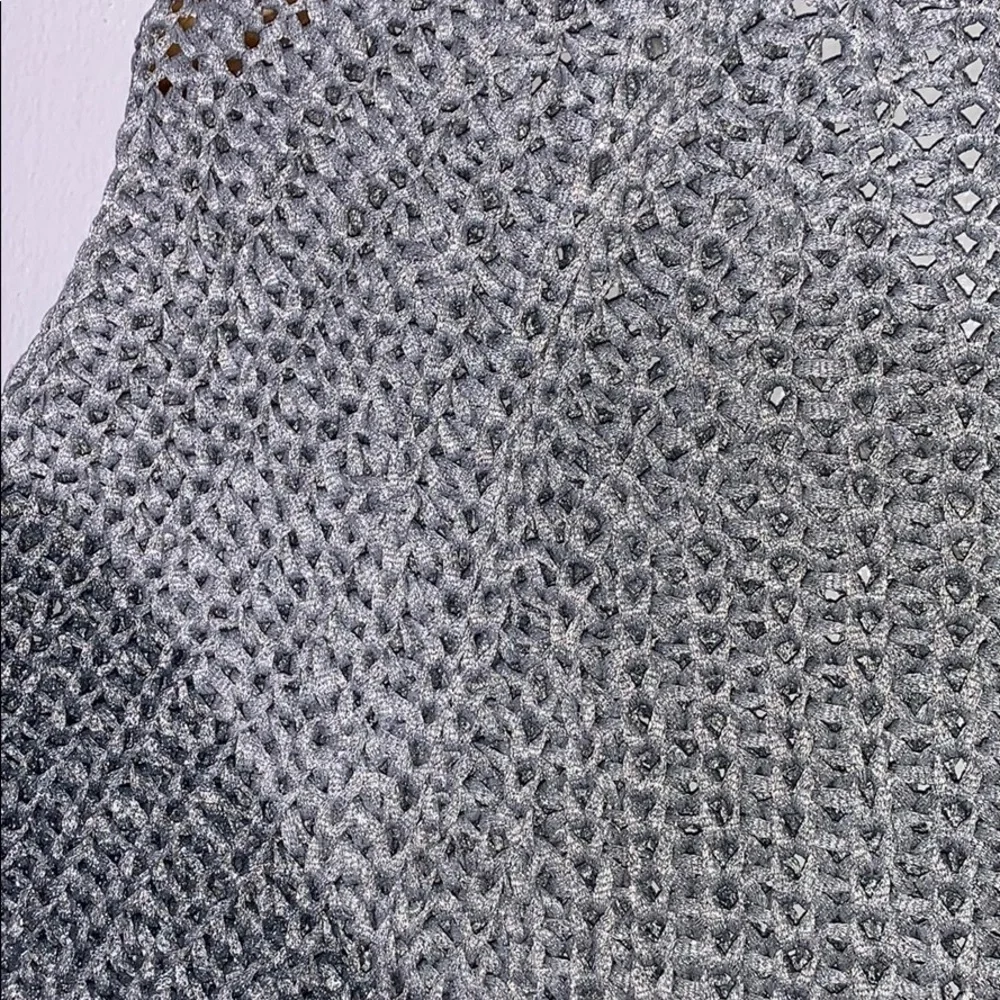 Chico’s Metallic‎ Silver Gray Open Cardigan